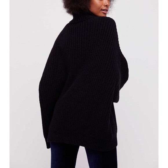 FREE PEOPLE Swim Too Deep Pullover / Black - Picture 2 of 4